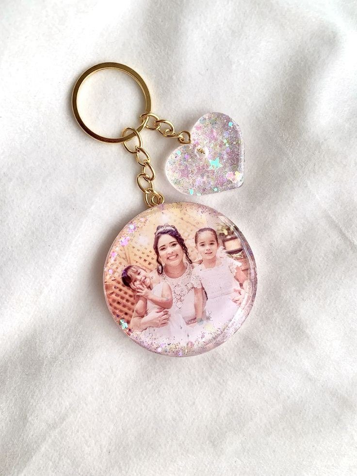 Heart Photo Resin Keychain