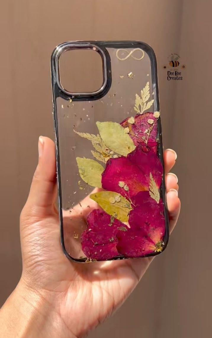 Rose Petal Botanical Resin Phone Case